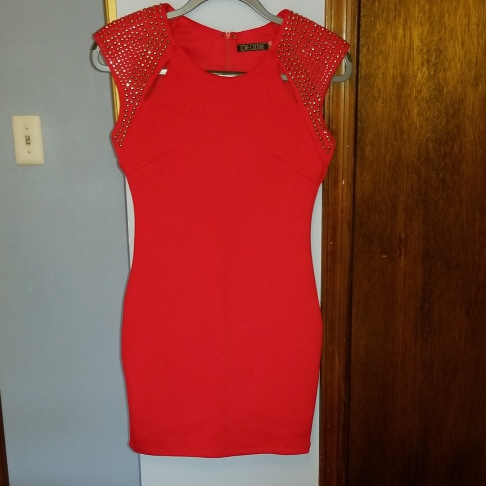 Red beaded dress